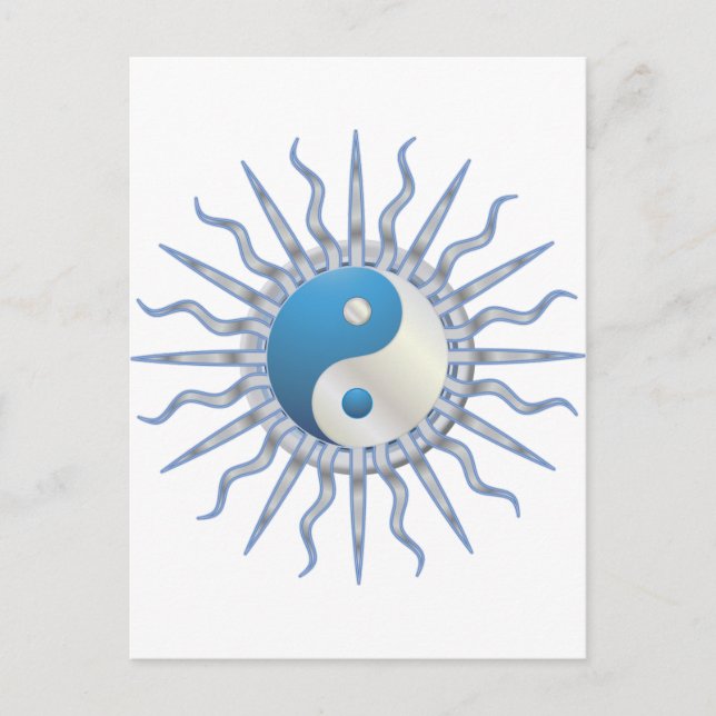 Carte Postale Blue Starburst Yin Yang (Devant)