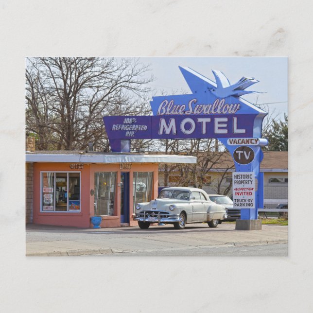 Carte Postale Blue Swallow Motel, Tucumcari, Nouveau-Mexique (Devant)