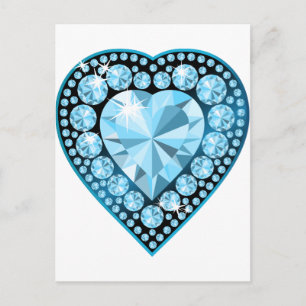 Carte Postale Blue Topaz Gem Heart
