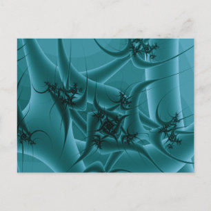 Carte Postale Blue Turquoise et Fractal Art Design Turquoise.