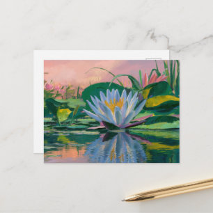 Carte Postale Blue Water Lys par Claude Monet, coucher du soleil