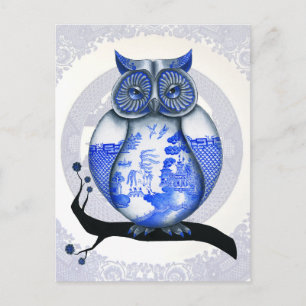 Carte postale Blue Willow Owl