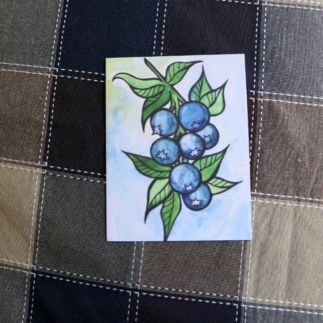 Carte Postale Blueberges d'aquarelle (Créateur téléchargé)