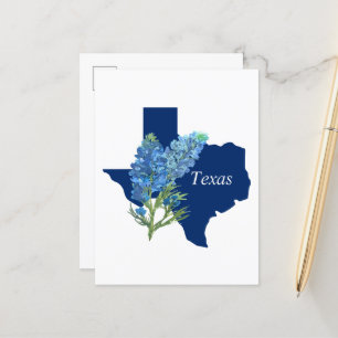 Carte Postale Bluebonnets Texas State Flowers Lupine Watercolor