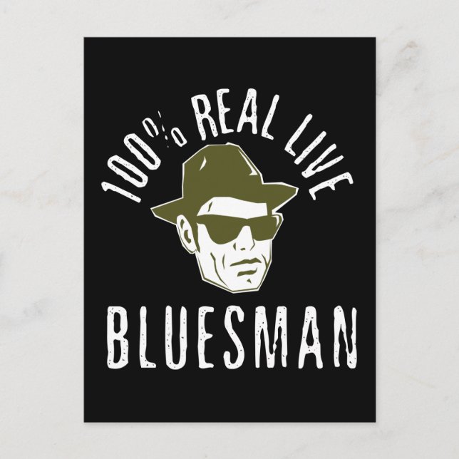 Carte postale Bluesman 100% Real Live (Devant)