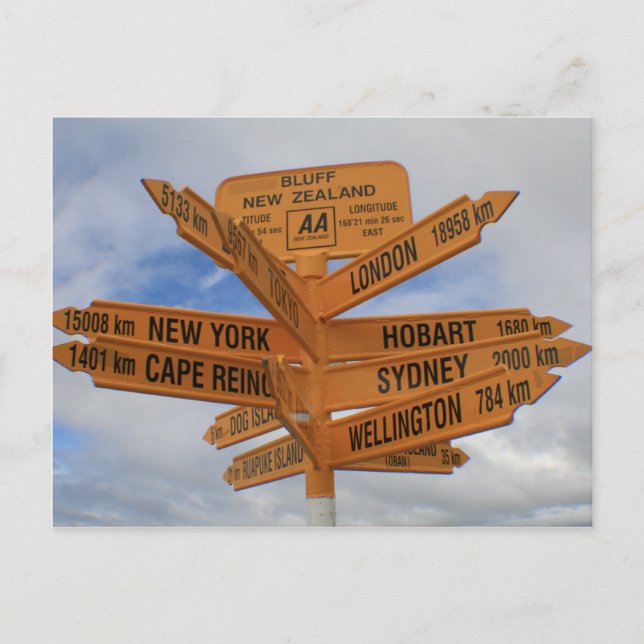 Carte Postale Bluff, Nouvelle-Zélande (Devant)