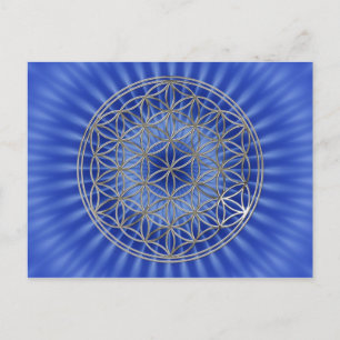 Carte Postale Blume des Lebens / Fleur de vie argent royal
