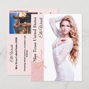Carte Postale Blush Pink Glitz Pageant Autophoto