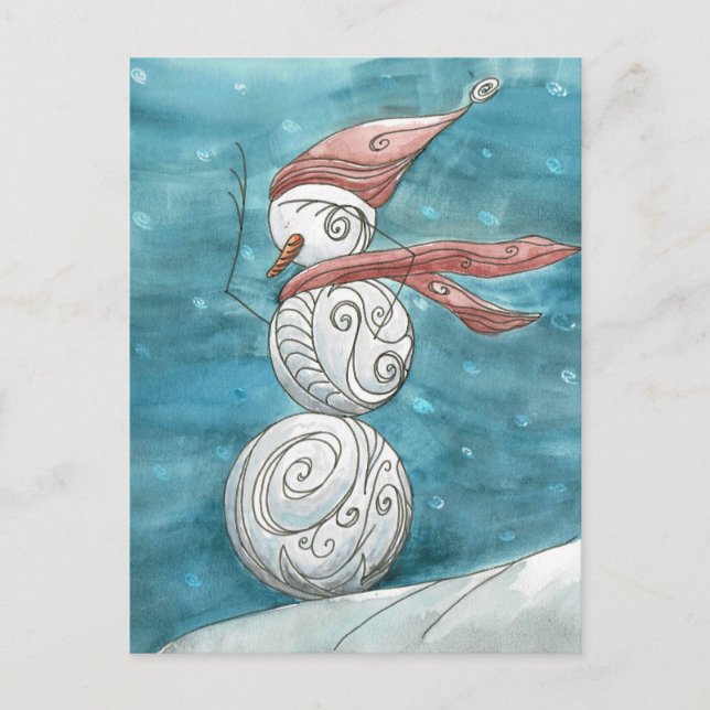 Carte postale Blustery Snowman (Devant)