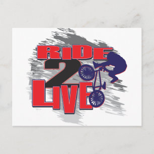 Carte Postale BMX Live to Ride Ride Ride to Live