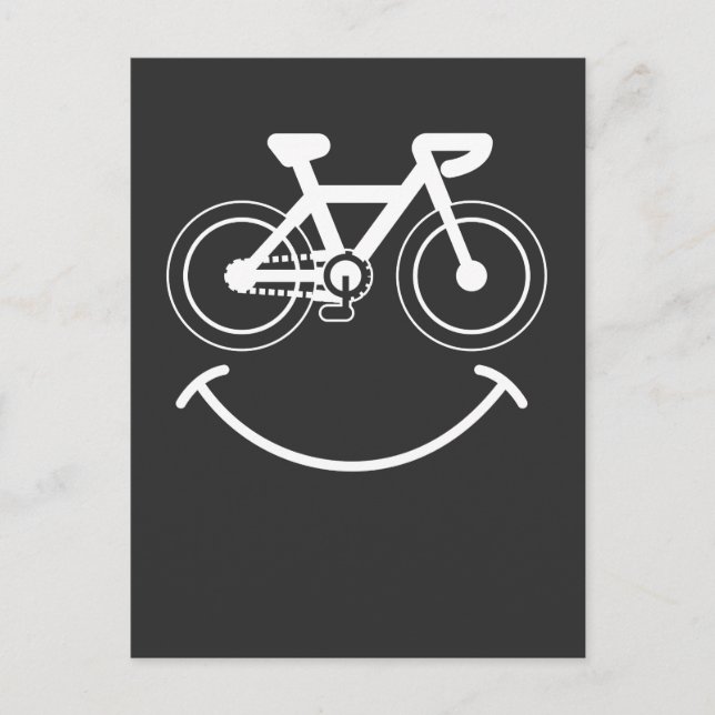 Carte Postale BMX Souriant Cadeau Visage - Vélo à vélo amusant (Devant)