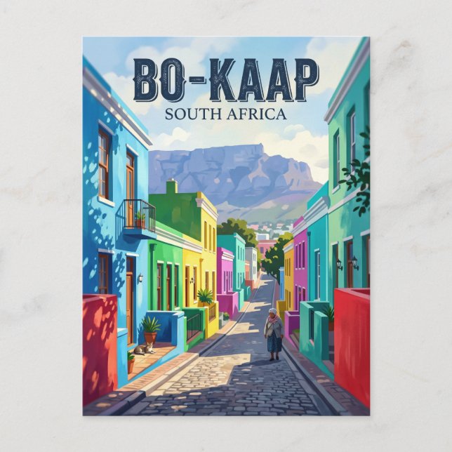 Carte Postale Bo-Kaap, Le Cap Afrique du Sud (Devant)