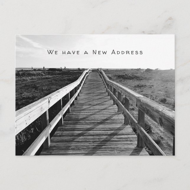 Carte Postale Boardwalk Black n White Nouvelle adresse (Devant)