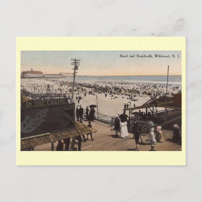Carte Postale Boardwalk, Wildwood, New Jersey Vintage (Devant)