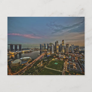 Carte Postale Boat Quay Singapore City Skyline Panorama