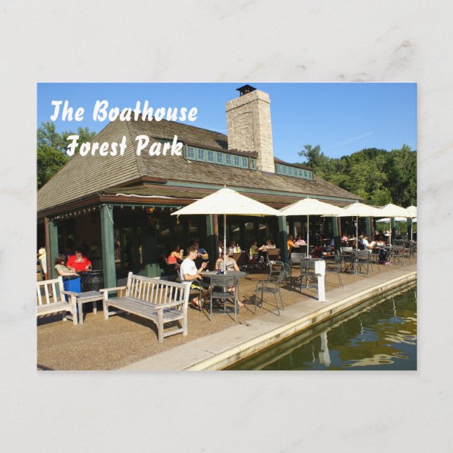 Carte Postale Boathouse à Forest Park (Devant)