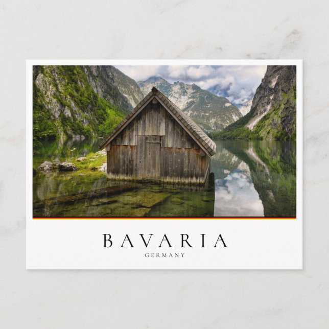 Carte Postale Boathouse dans le lac Obersee dans les Alpes en Al (Devant)