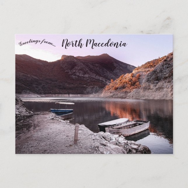Carte Postale Boats on Lake Kozjak North Macedonia (Devant)