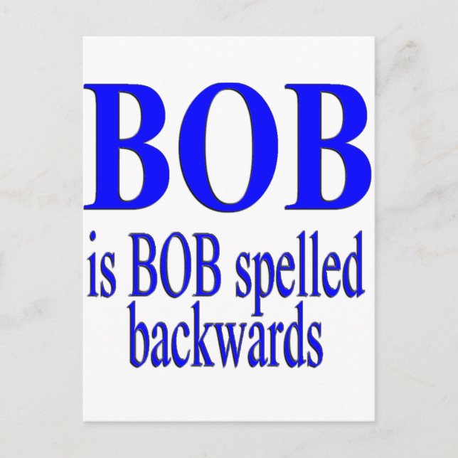 Carte Postale Bob is Bob backwards (Devant)