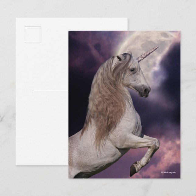 Carte Postale Bob Langrish | Élevage de licorne grise (Devant / Derrière)