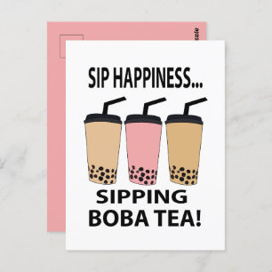 Carte Postale Boba Tea Buble Tea Boba Tea