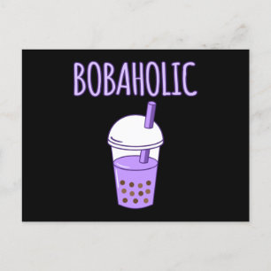Carte Postale Bobaholic Bubble Boba Kawaii Tea Graphic