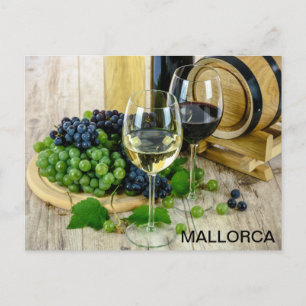 Carte Postale bodegón vino y uvas Mallorca
