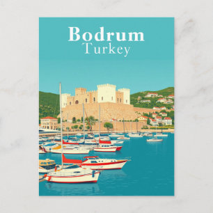 Carte Postale Bodrum, Turquie Art rétro