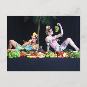 Carte Postale Bodypaint Lebendbuffet - bodyart living buffet