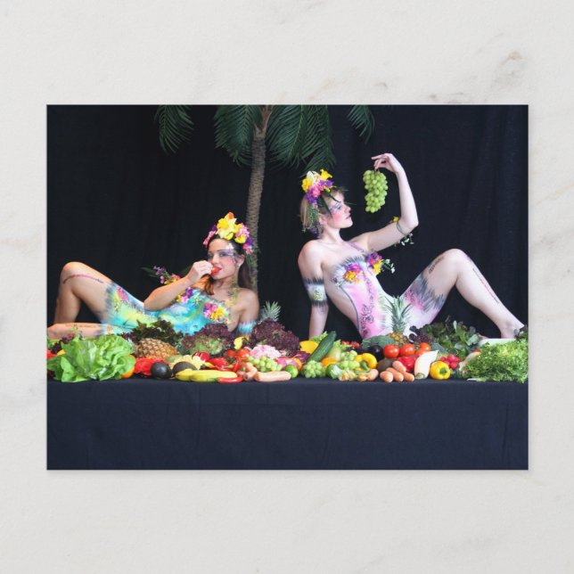 Carte Postale Bodypaint Lebendbuffet - bodyart living buffet (Devant)