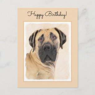 Carte Postale Boerboel Peinture - Cute Original Chien Art