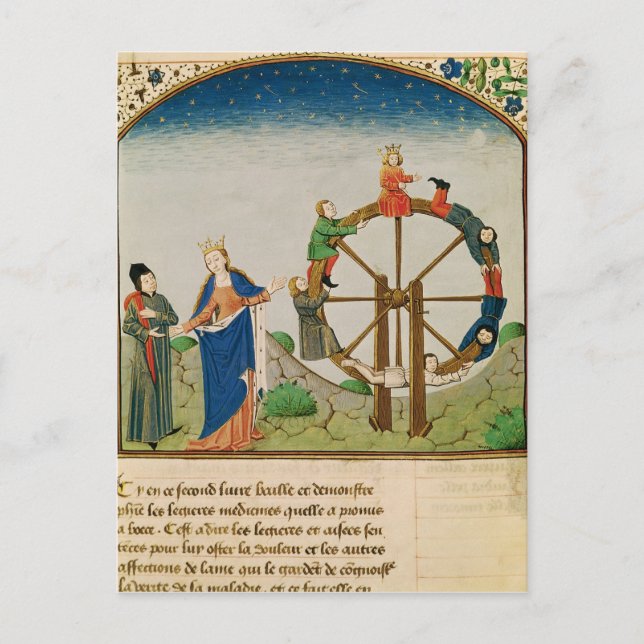Carte Postale Boethius avec la roue de la fortune (Devant)