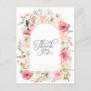 Carte Postale Bohemian Boho aquarelle florale chic chic Merci