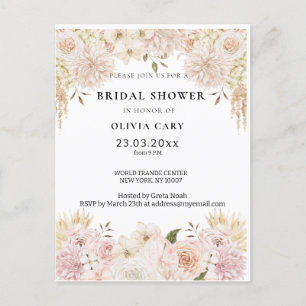 Carte Postale Bohemian Chic Mariage floral