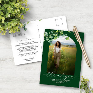 Carte Postale Boho Arch Ivy Forêt Verte Remerciements de fin d'é