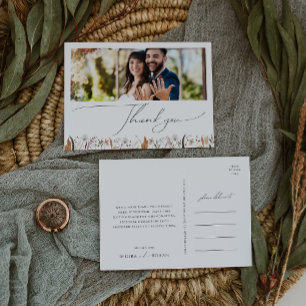 Carte Postale Boho Automne Fleur sauvage Horizontal Photo Merci