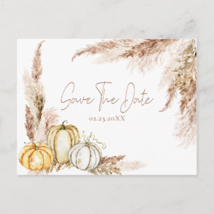 Carte Postale Boho automne herbe des pampas save the date