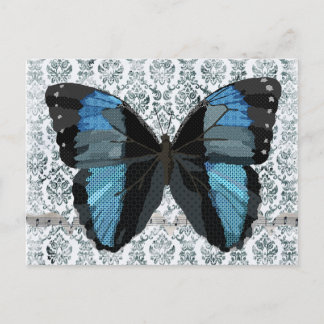 Carte Postale Boho Blue Butterfly