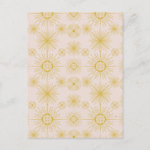 Carte Postale Boho Celestial Sun Stars Ivory Motif