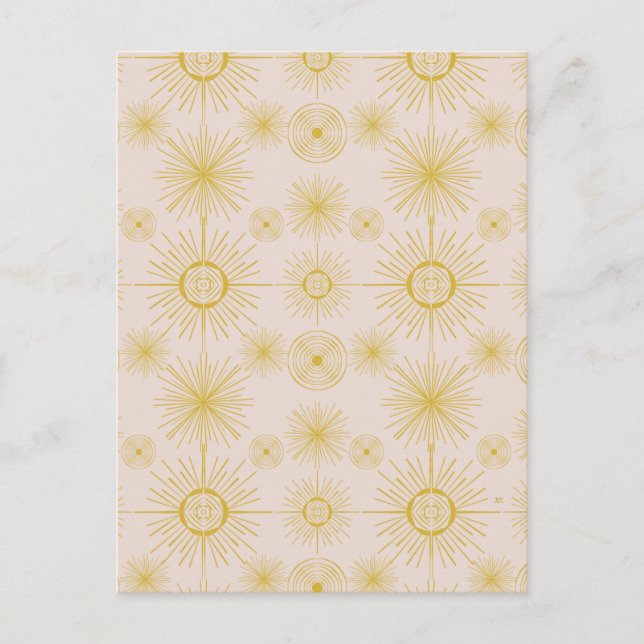 Carte Postale Boho Celestial Sun Stars Ivory Motif (Devant)
