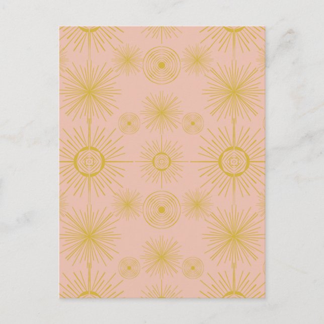 Carte Postale Boho Celestial Sun Stars Motif rose (Devant)