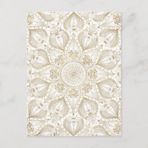 Carte Postale Boho Chic design de mandala en or