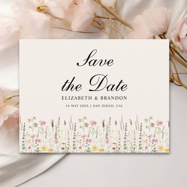 Carte Postale Boho Chic Wedding with Beige Flowers (Créateur téléchargé)
