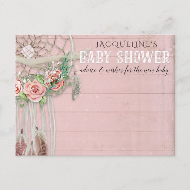 Carte Postale BOHO Dream Catcher Floral Conseille Baby shower fi (Devant)