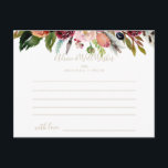 Carte Postale Boho en plumes d'or Mariage floral tropical<br><div class="desc">Cette carte de conseil aux mariages floraux tropicaux en fleur de fleur d'or sauvage est parfaite pour un mariage rustique. Le design se compose de plumes sauvages brunes peintes à la main, jaune sauce, blanc, violet, rose, rousse, bordeaux et baies bleues soigneusement disposées en de beaux bouquets. Ces cartes sont...</div>