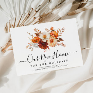Carte Postale Boho fall floral Nouvelle adresse