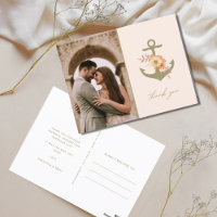 Boho Floral Ancre Mariage photo Merci