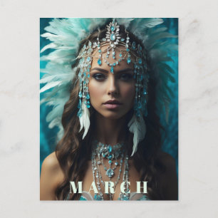Carte Postale *~* Boho MARCH AQUAMARINE AP53 Headdress