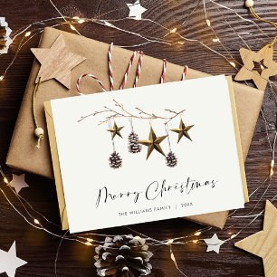 Carte Postale Boho minimaliste Joyeux Noël de voeux vacances