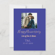 Boho moderne heureux anniversaire ajouter nom bleu